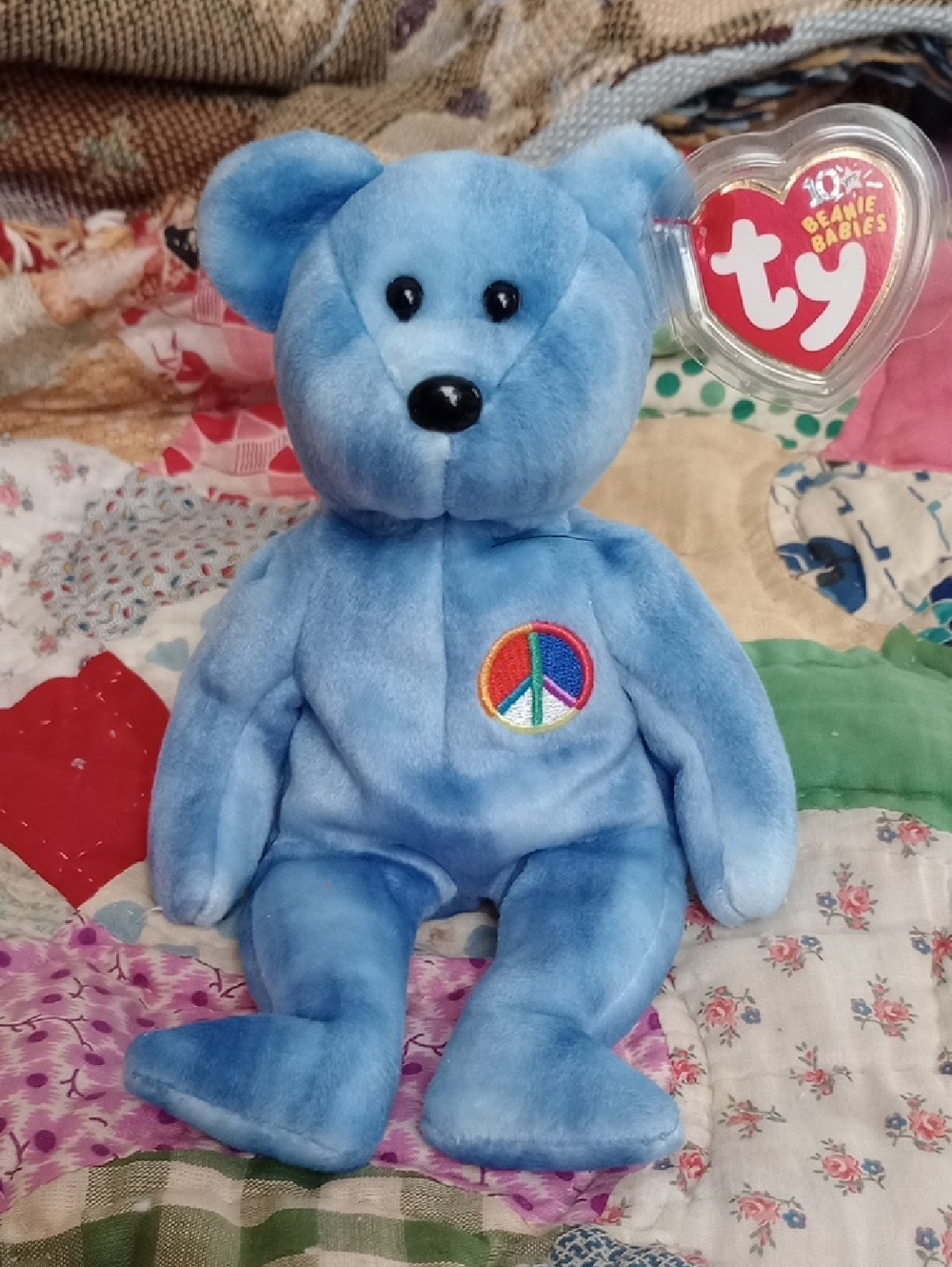$2 Bundle Only MNWT ORIGINAL TY BEANIE BABY "PEACE BEAR ". PE Pellets